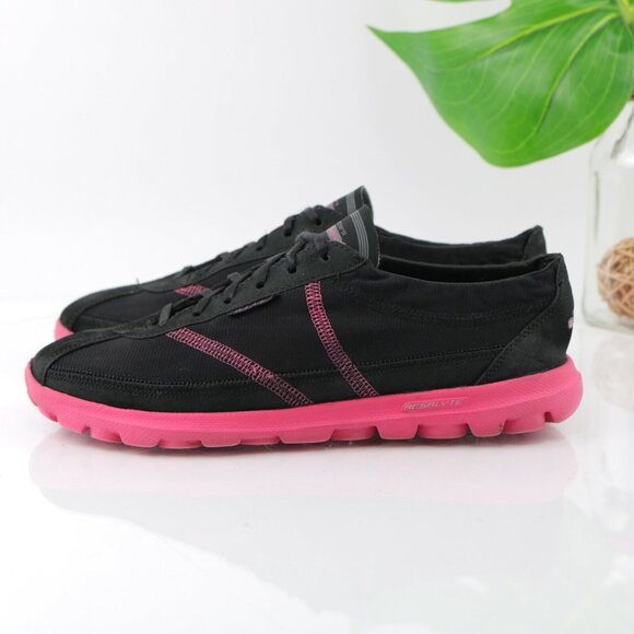 Skechers Womens Go Walk Nice Sneaker Size 7 Black Pink Active Shoe Comfy Casual - Picture 8 of 12